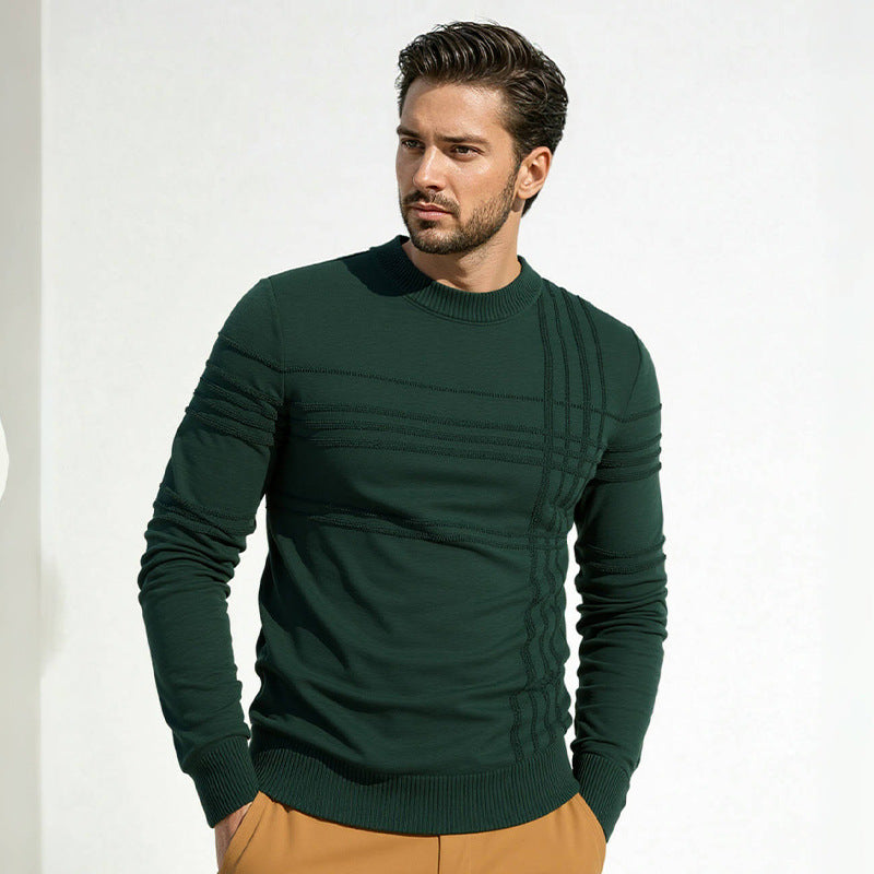 Men's sweater with modern textured design and high collar Lisslune