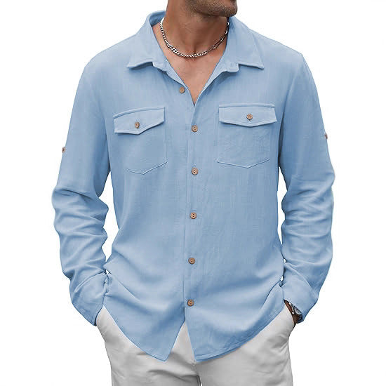 Men's classic casual shirt with two chest pockets Lisslune