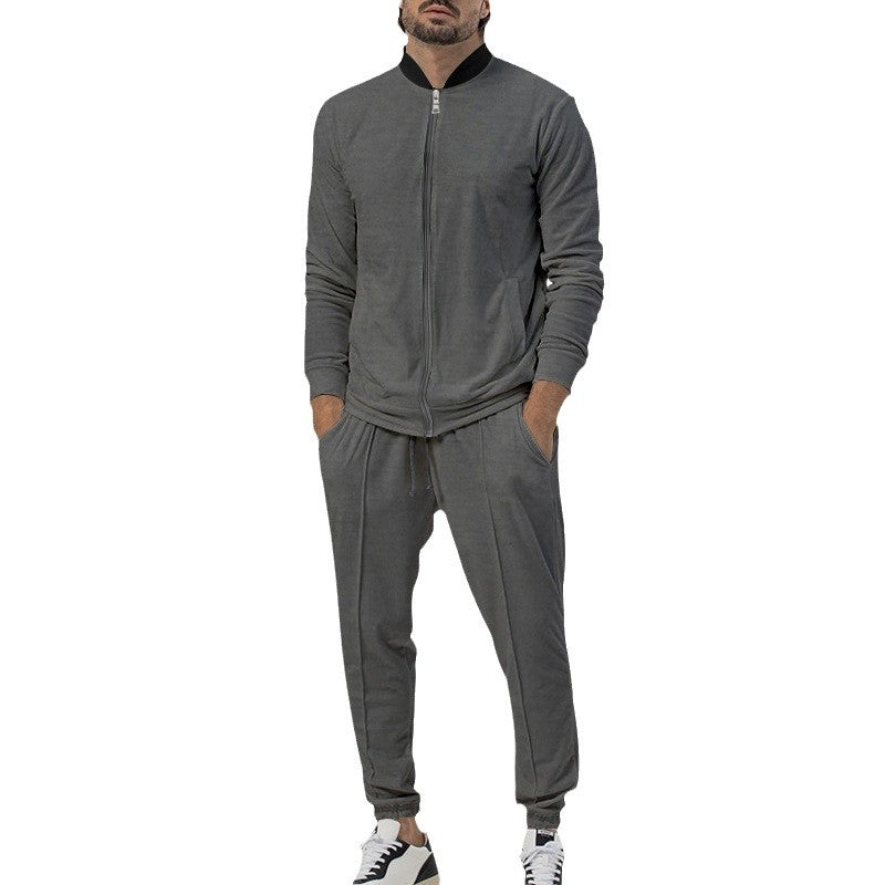 Men's sporty leisure suit with elastic waistband and zipper Lisslune