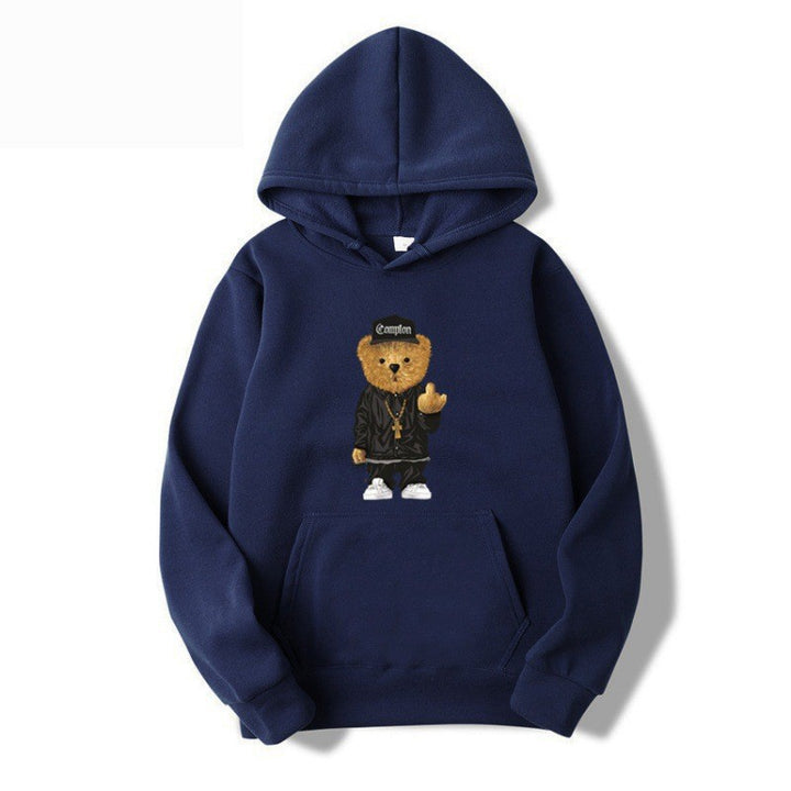 Women’s hoodie with artistic bear design and kangaroo pocket Lisslune
