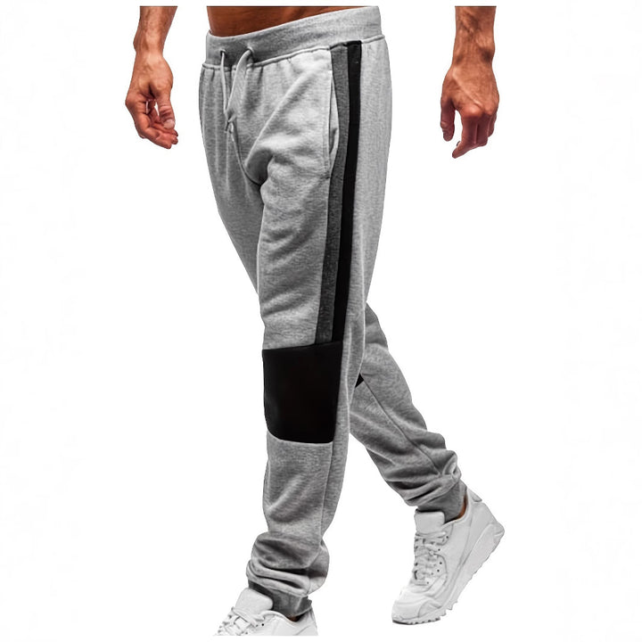 Men's sporty sweatpants with color block design and elastic waistband Lisslune