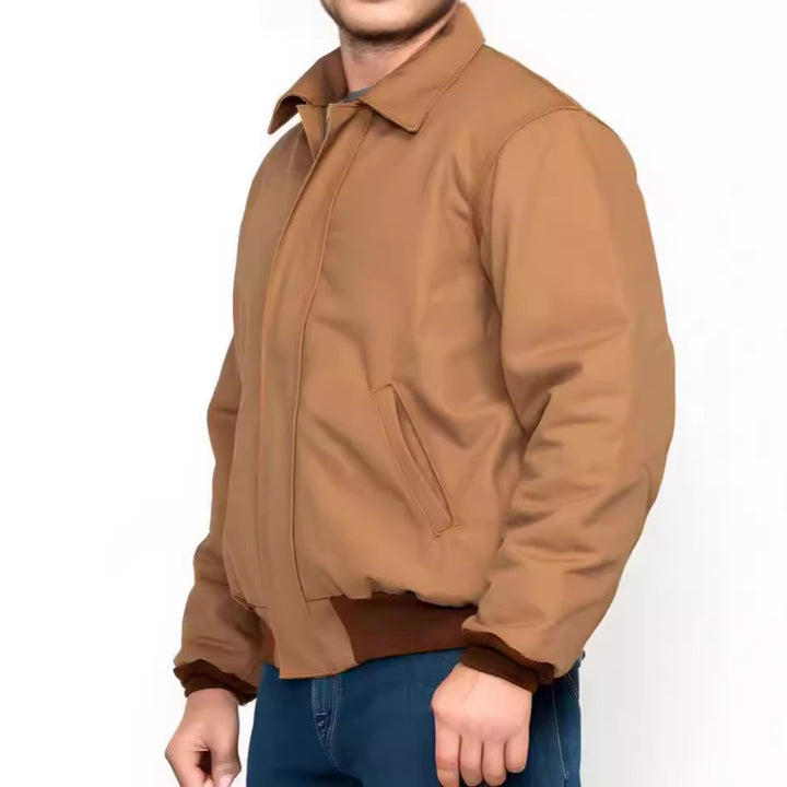 Men's stylish bomber jacket with practical pockets and elastic waistband Lisslune