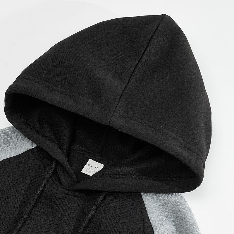 Men's sporty hoodie with textured design and contrast sleeves Lisslune
