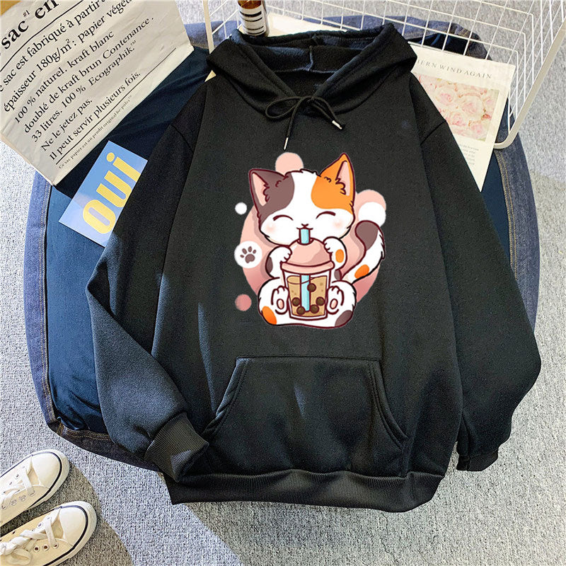 Women's hoodie with playful cat motifs Lisslune