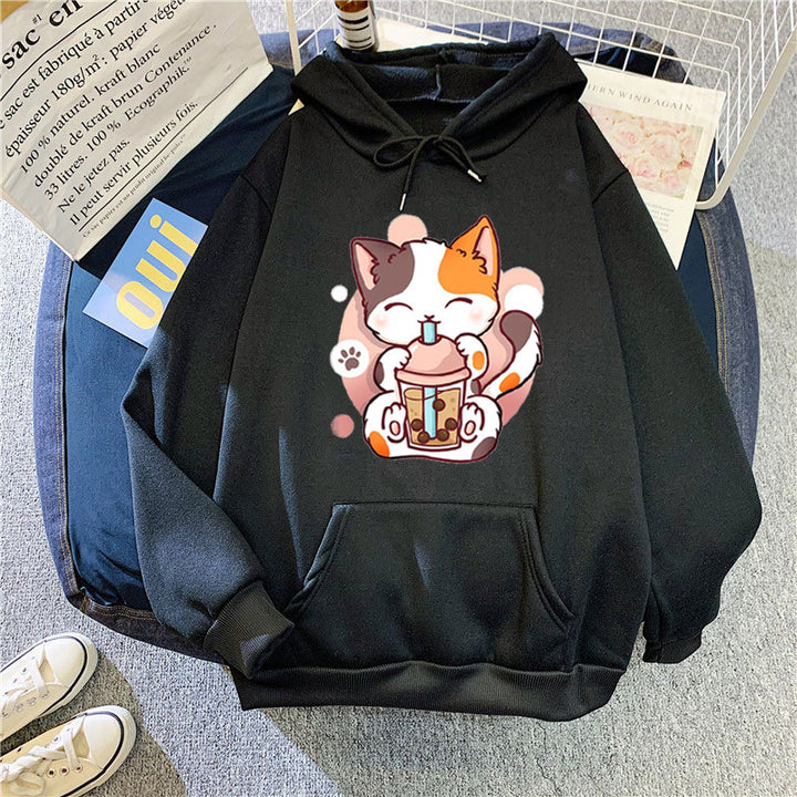 Women's hoodie with playful cat motifs Lisslune
