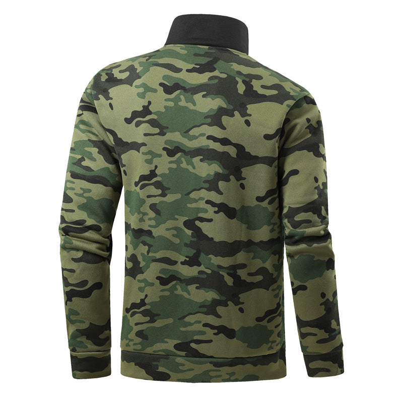 Men's insulated fleece pullover with standing collar and practical zipper Lisslune
