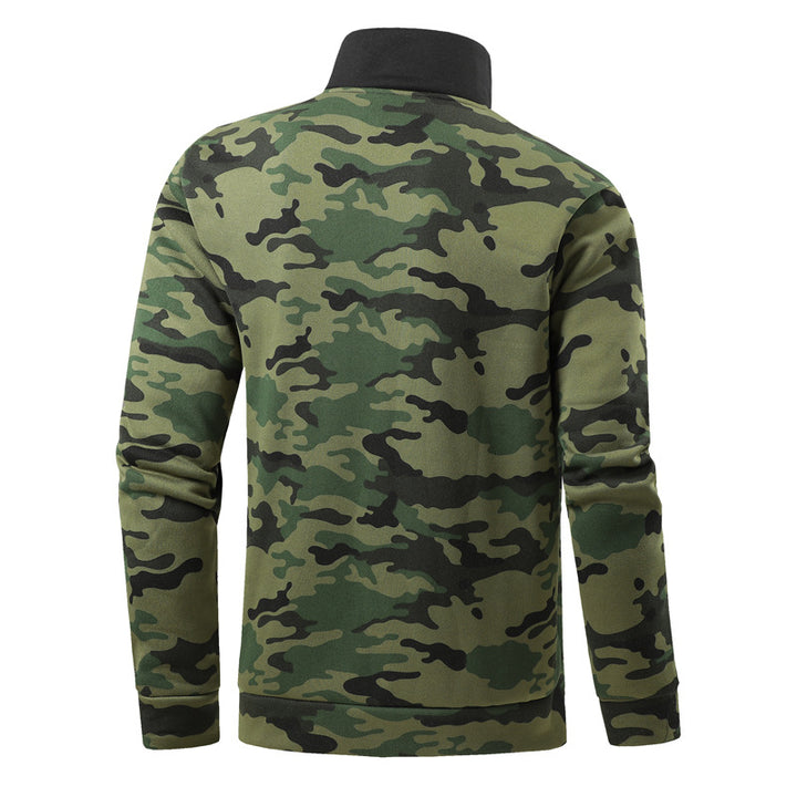 Men's insulated fleece pullover with standing collar and practical zipper Lisslune
