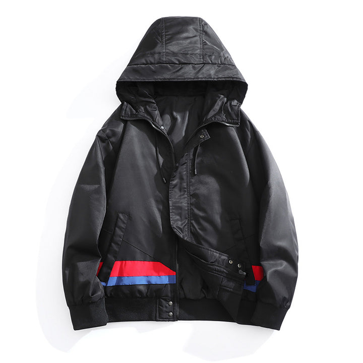 Men's sporty transitional jacket with adjustable hood and lightweight fleece lining Lisslune