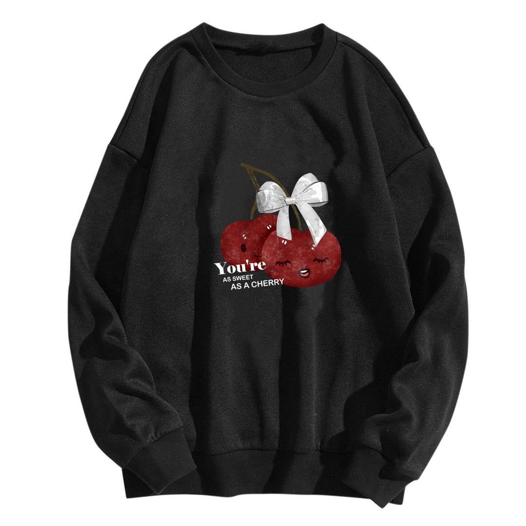 Women's cozy sweatshirt with fruity cherry motif Lisslune
