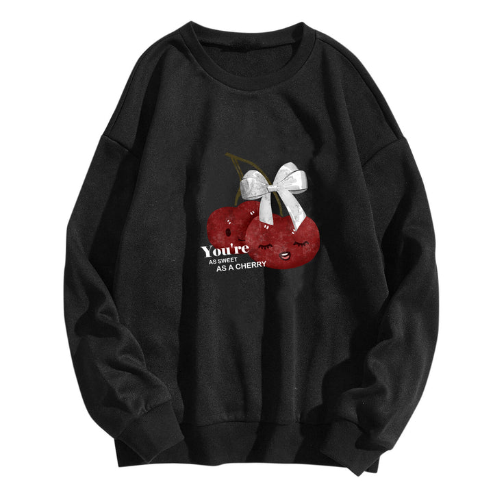 Women's cozy sweatshirt with fruity cherry motif Lisslune