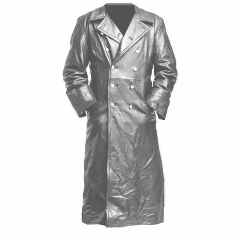 Men Elegant and Timeless Trench Coat with Double Button Placket Lisslune
