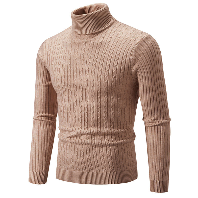 Men's turtleneck sweater with textured knit pattern Lisslune