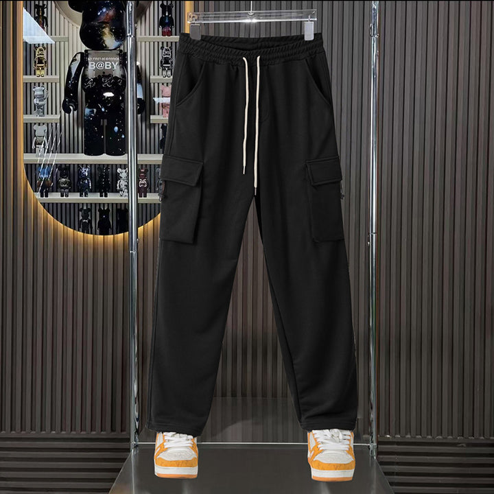Men's cargo pants with elastic waistband and practical side pockets Lisslune