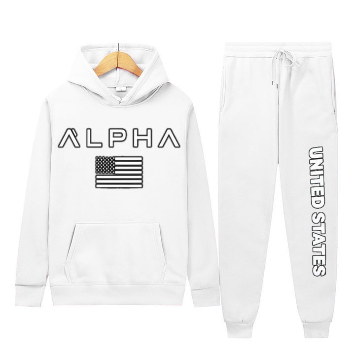 Women's hoodie and jogging pants set with creative front print and sporty cut Lisslune