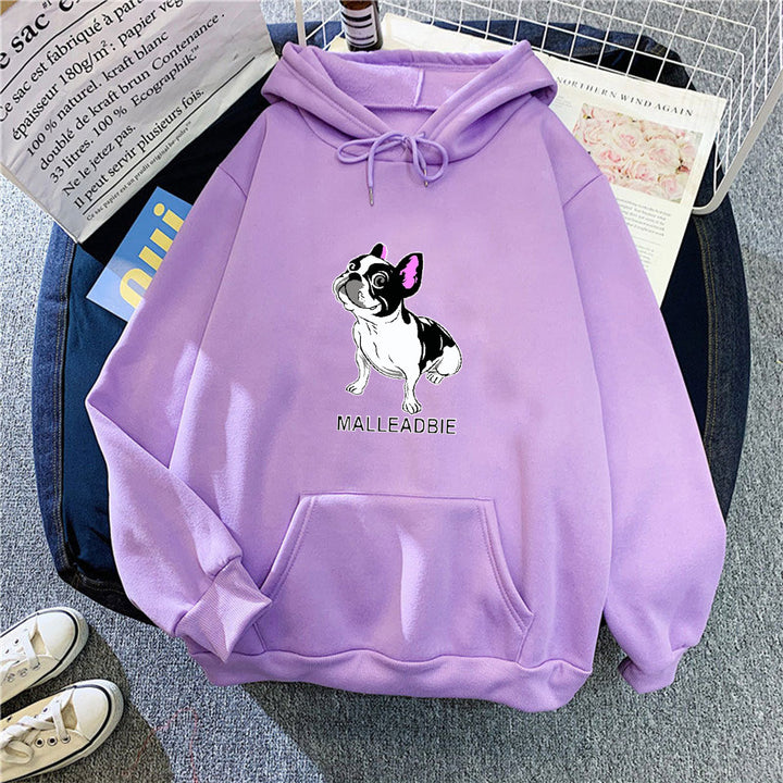Women's hoodie with creative French bulldog design Lisslune