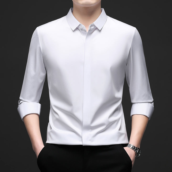 Men's Elegant Long Sleeve Shirt with Modern Cut and Breathable Surface Lisslune