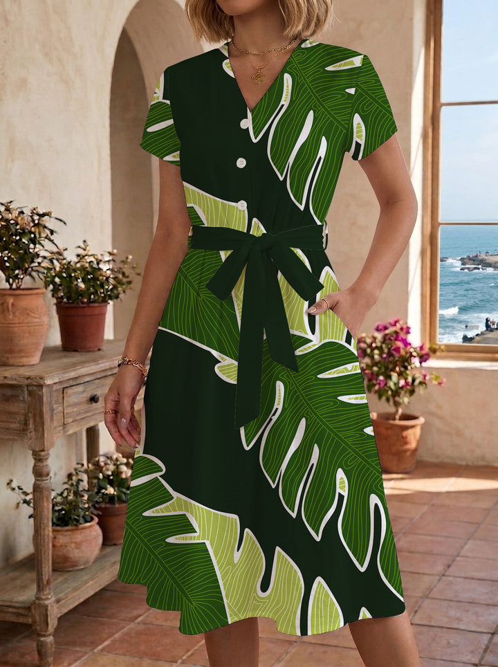 Women’s midi dress with floral design and comfortable fit Lisslune