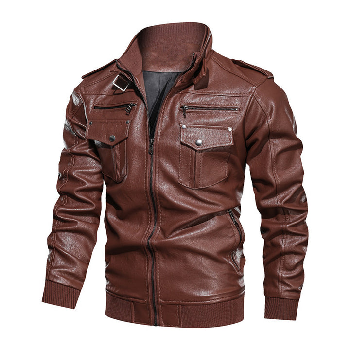 Men's Multifunctional Biker Jacket Made Of Synthetic Leather Lisslune