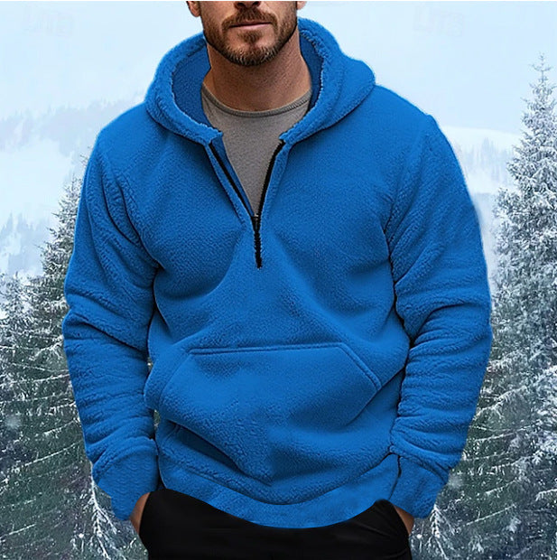 Men's fleece pullover with practical kangaroo pocket Lisslune
