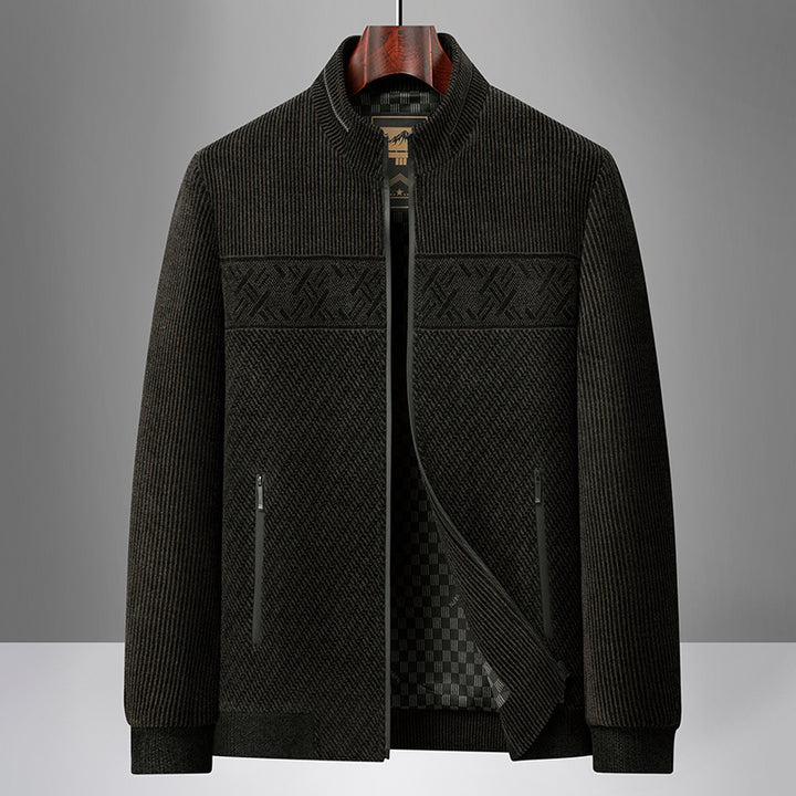 Men's Modern Cardigan with High Collar Lisslune