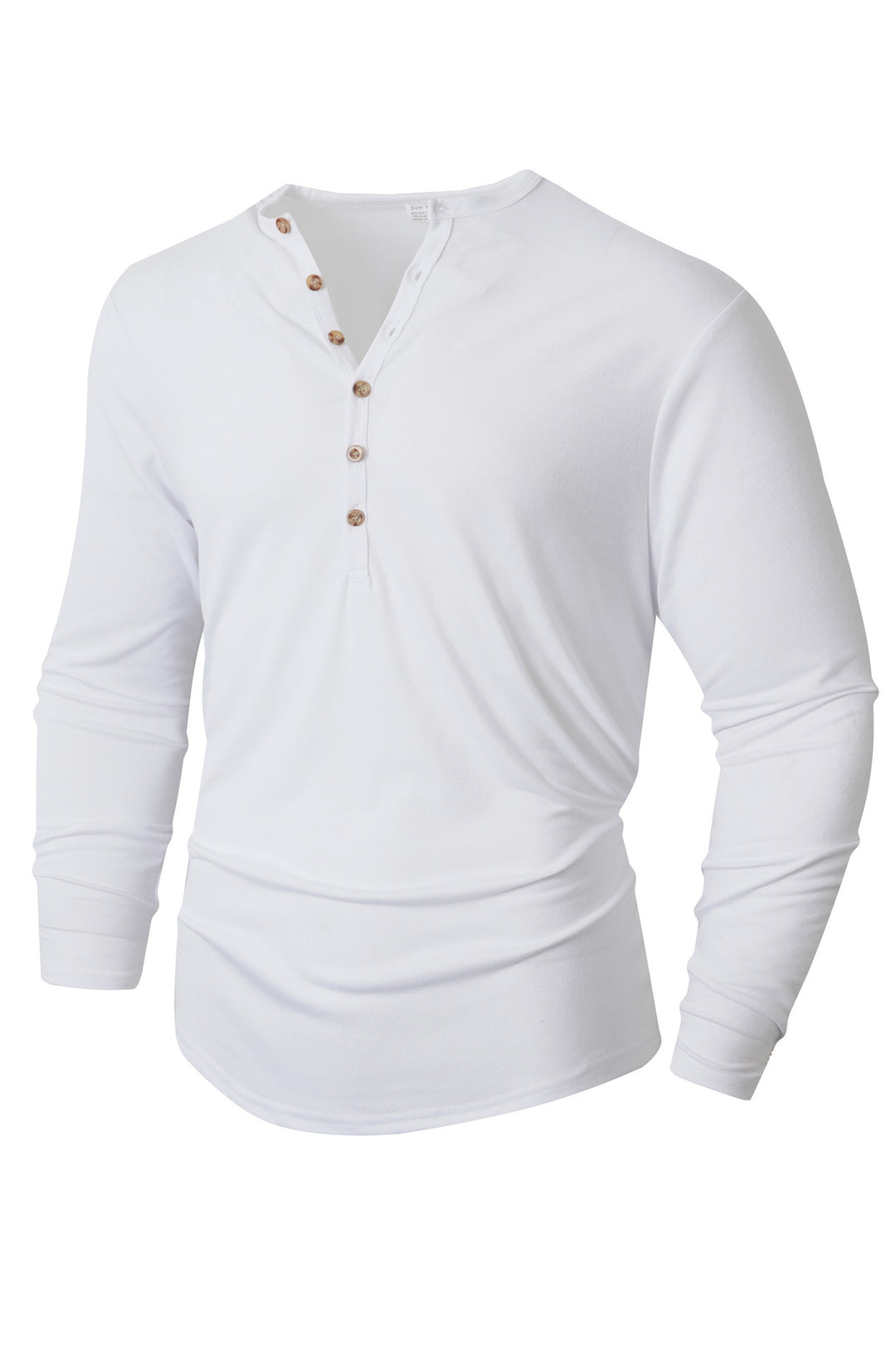 Men's Long Sleeve Shirt with Button Placket Lisslune