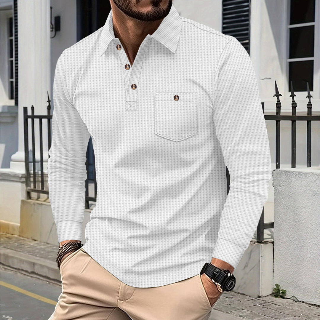 Men's Long Sleeve Polo Shirt Lisslune