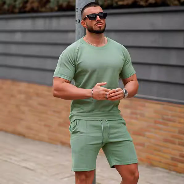 Men's sporty short-sleeve set with comfortable shorts Lisslune