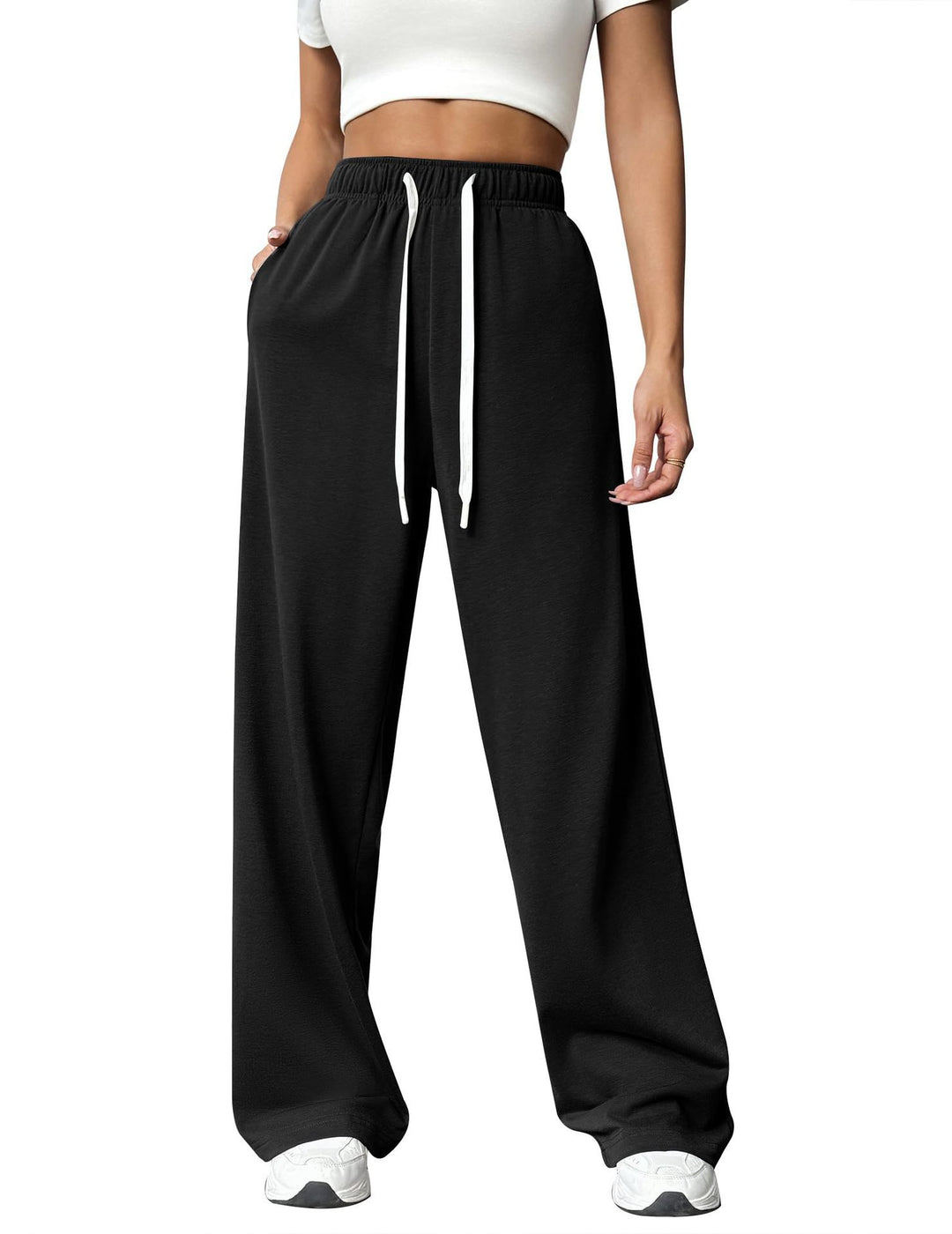 Women Comfortable Loose-Fitting Leisure Pants with Elastic Waist Lisslune