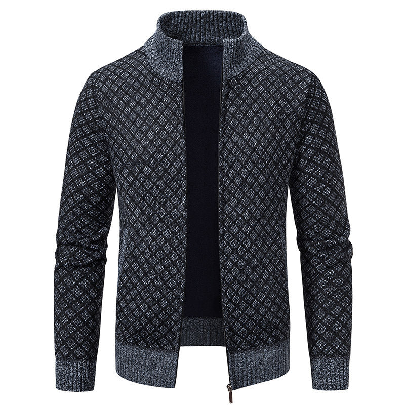 Men's fashionable cardigan with high collar and elegant design Lisslune