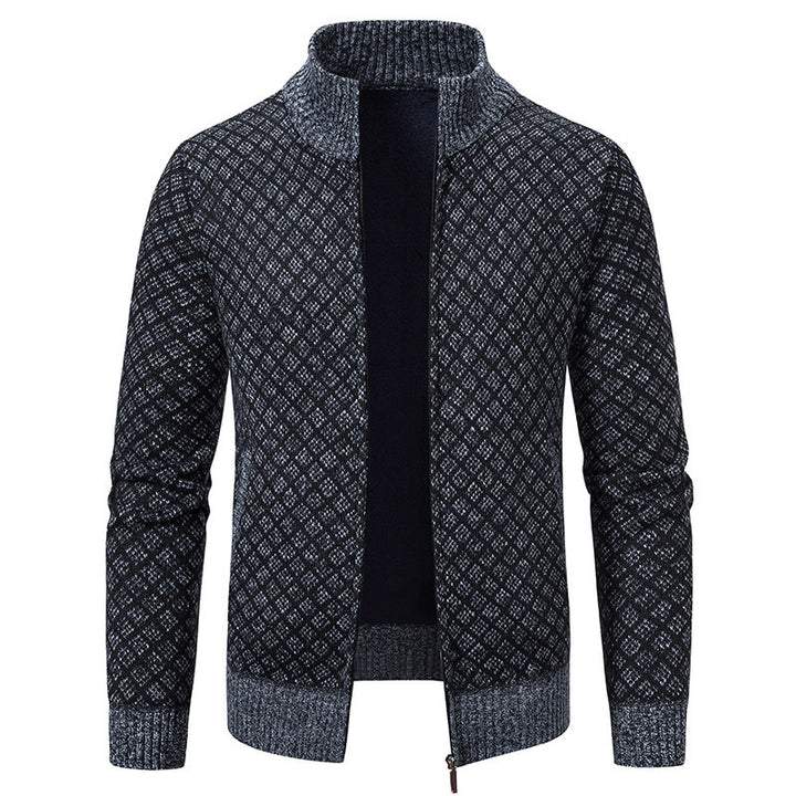 Men's fashionable cardigan with high collar and elegant design Lisslune