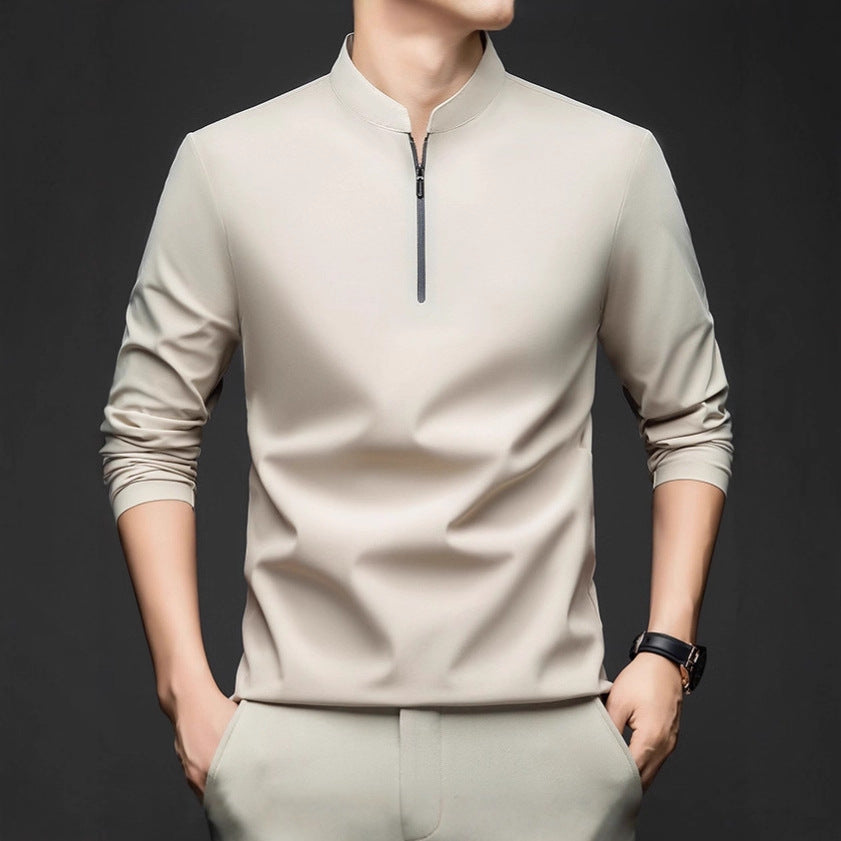 Men's functional pullover with half zipper and stylish stand-up collar Lisslune
