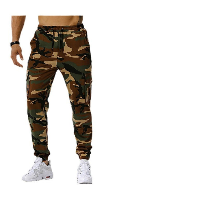 Men's Camouflage Cargo Pants with Elastic Waistband and Practical Side Pockets Lisslune
