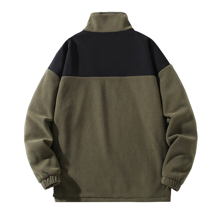 Men's fleece jacket with high collar and zip pockets Lisslune