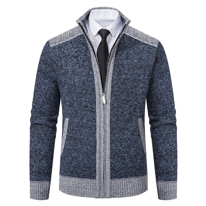 Men's quilted cardigan with high collar and practical pockets Lisslune