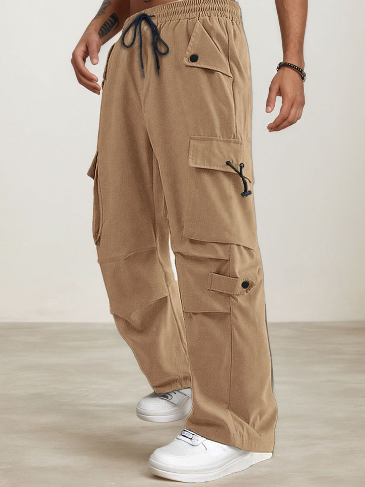 Men's Cargo Pants with Practical Pockets and Elastic Waistband Lisslune