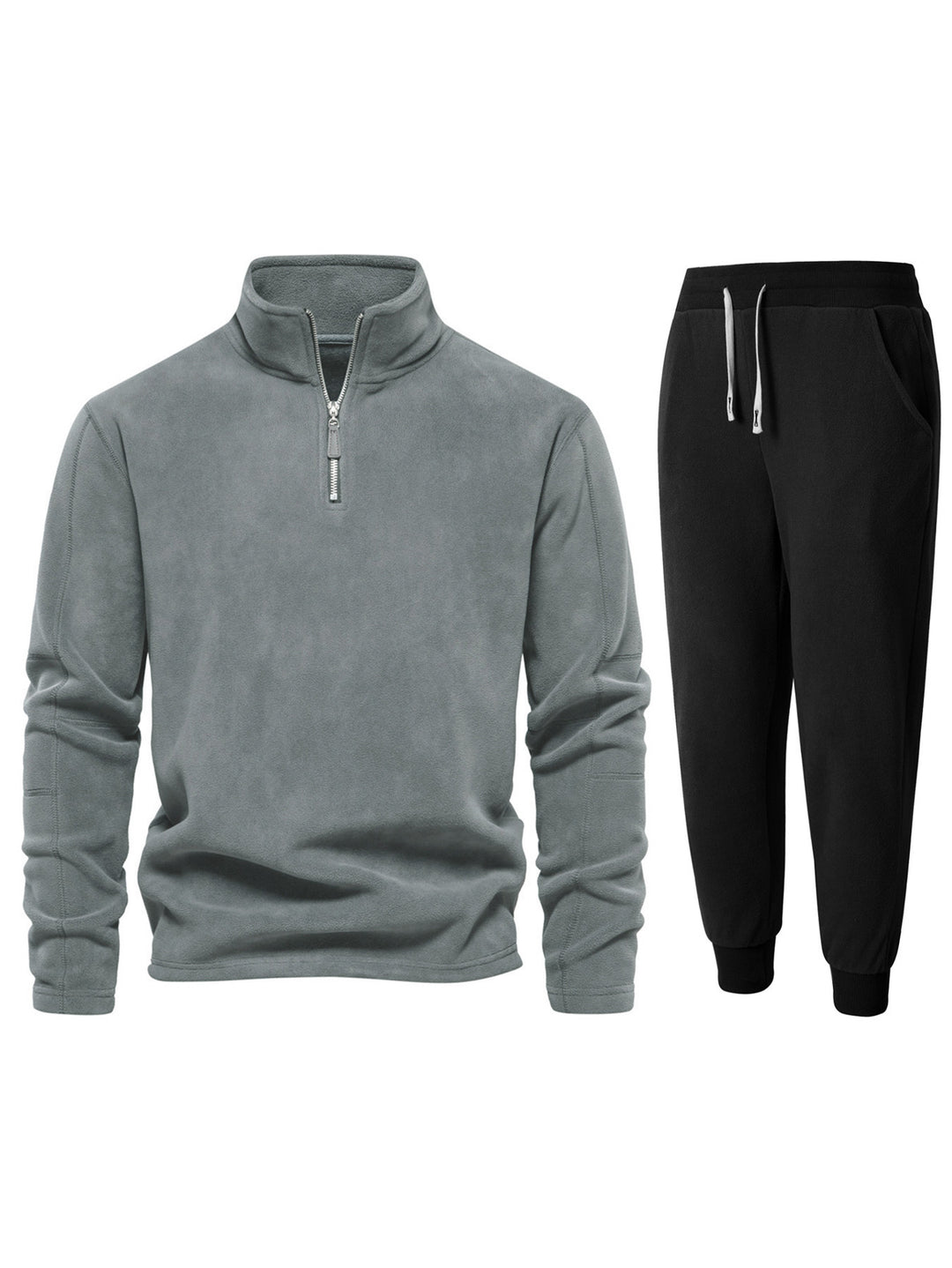 Men's fleece top with short zipper and comfortable joggers Lisslune