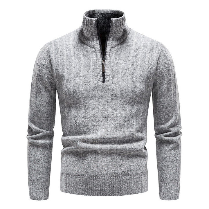 Men's fashionable knitted sweater with high collar Lisslune