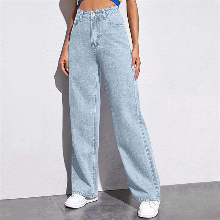 Damen Weite High-Waist Jeans im lässigen Schnitt mit eleganten Details Lisslune