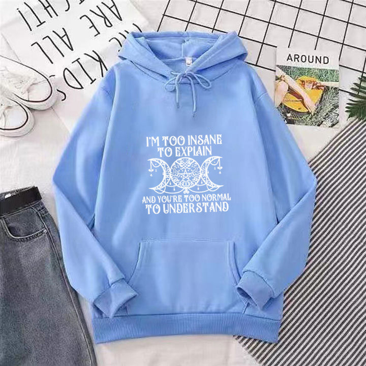 Women's hoodie with creative text and cozy fleece lining Lisslune