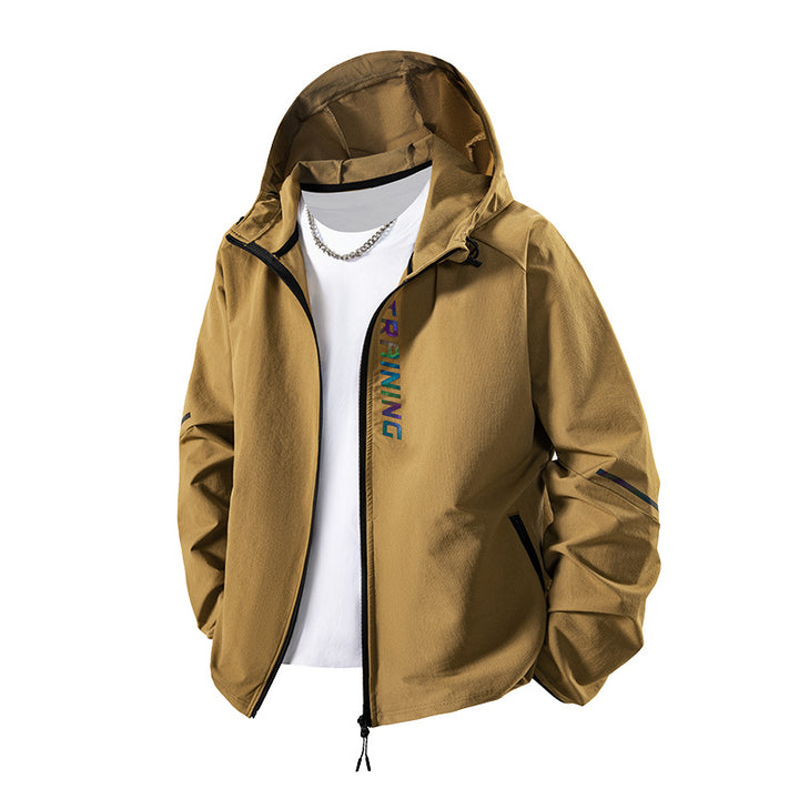 Men's functional sports jacket with water-repellent coating and adjustable hood Lisslune