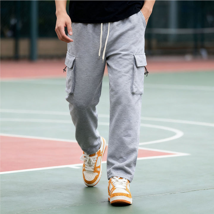 Men's cargo pants with elastic waistband and practical side pockets Lisslune