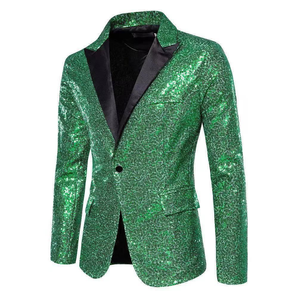Men's elegant sequin blazer with exquisite decorative accents Lisslune