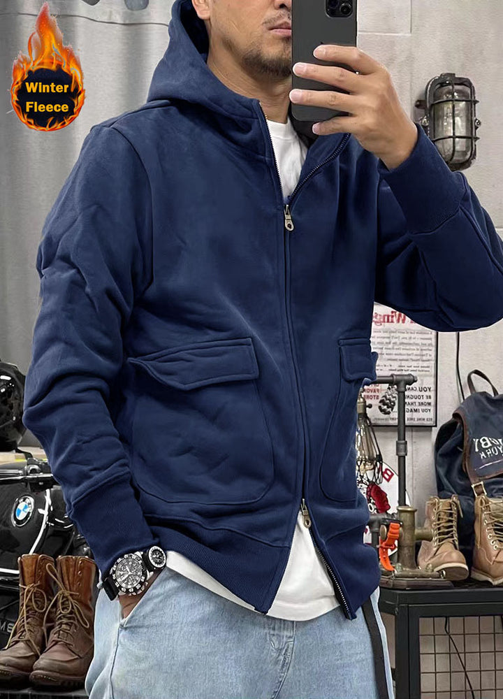 Men's warm fleece jacket with practical pockets and modern cut Lisslune