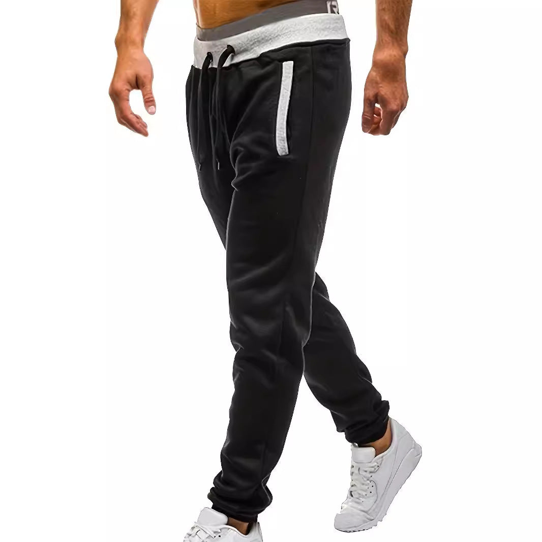 Men's Sporty Leisure Pants with Elastic Waistband and Practical Side Pockets Lisslune