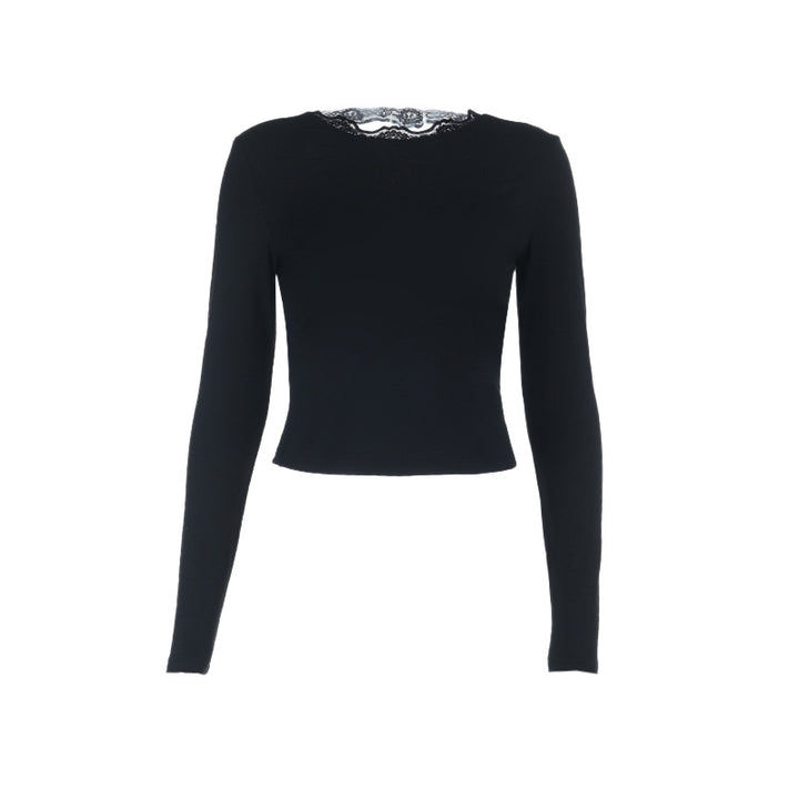 Women's Elegant Long Sleeve Top with Lace Accents Lune London