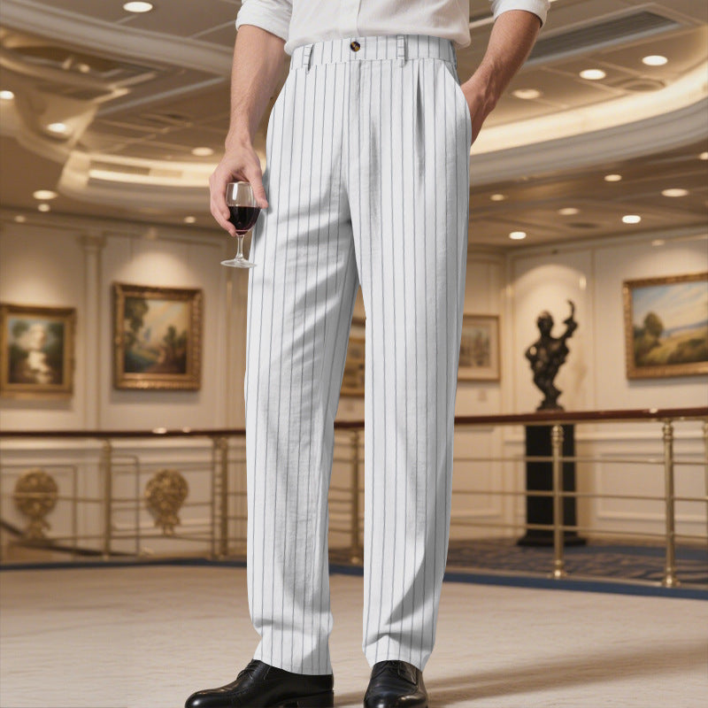 Men's elegant suit trousers with narrow stripes Lisslune