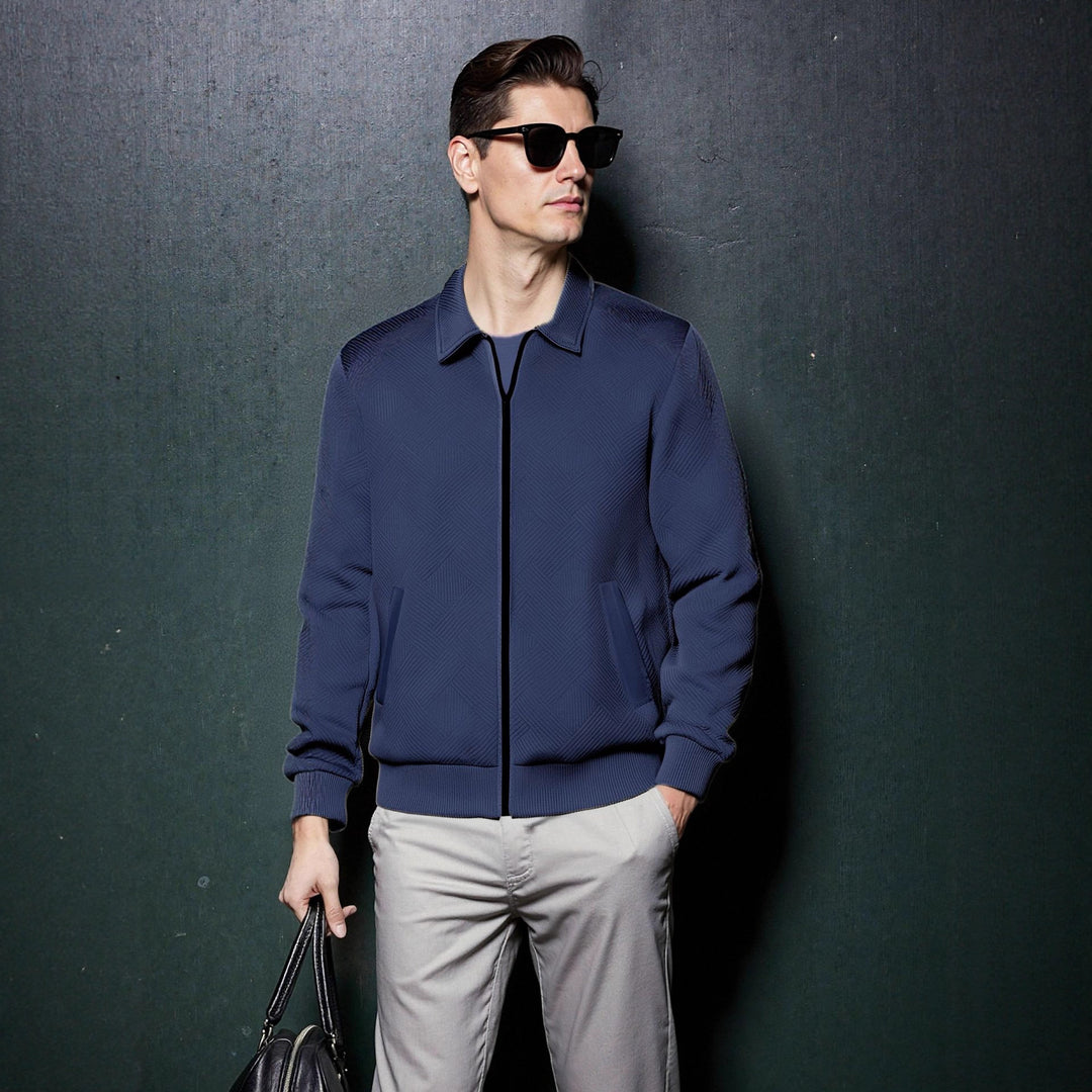 Men's sporty jacket with textured design and modern collar Lisslune