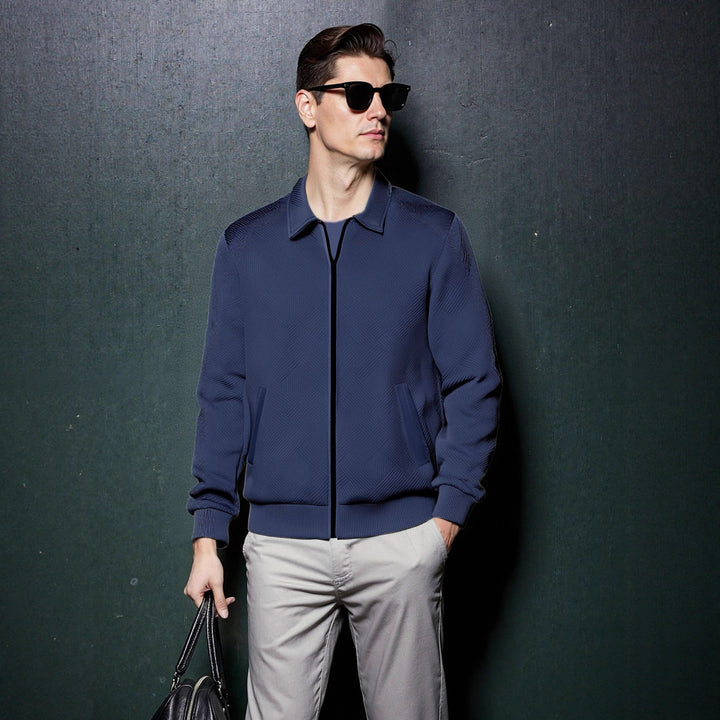 Men's sporty jacket with textured design and modern collar Lisslune