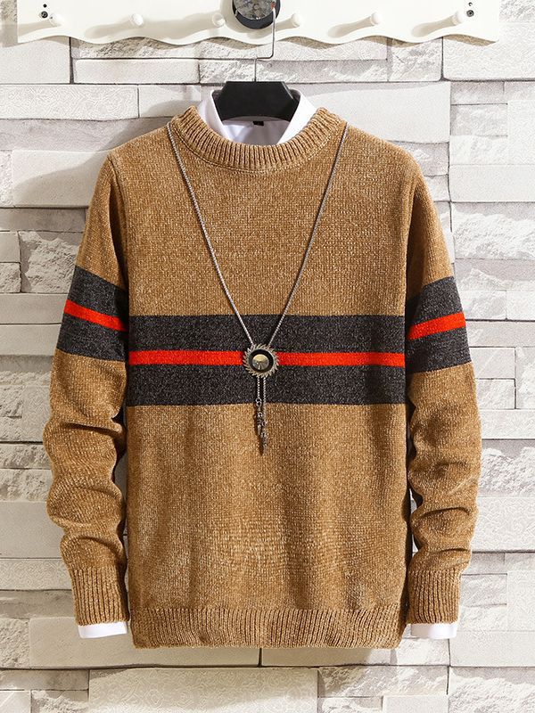 Men's stylish sweater with striped design and high comfort Lisslune