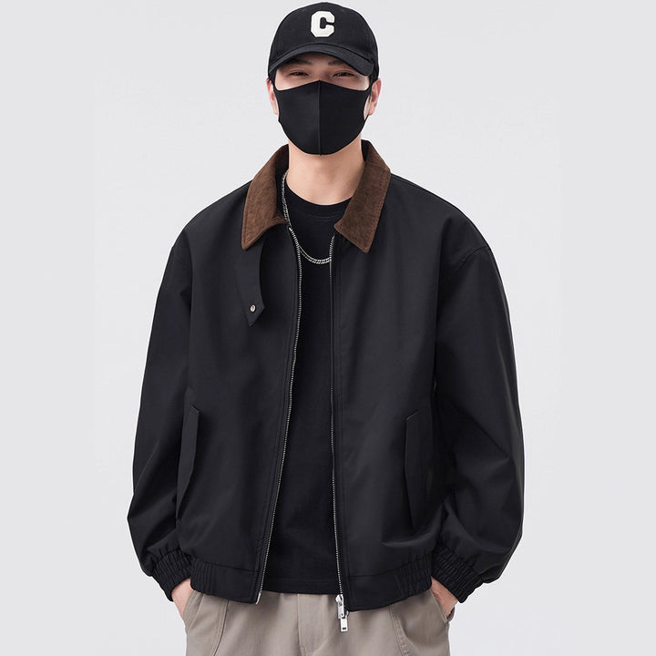 Men's Trendy Leisure Jacket with Contrasting Collar Lisslune